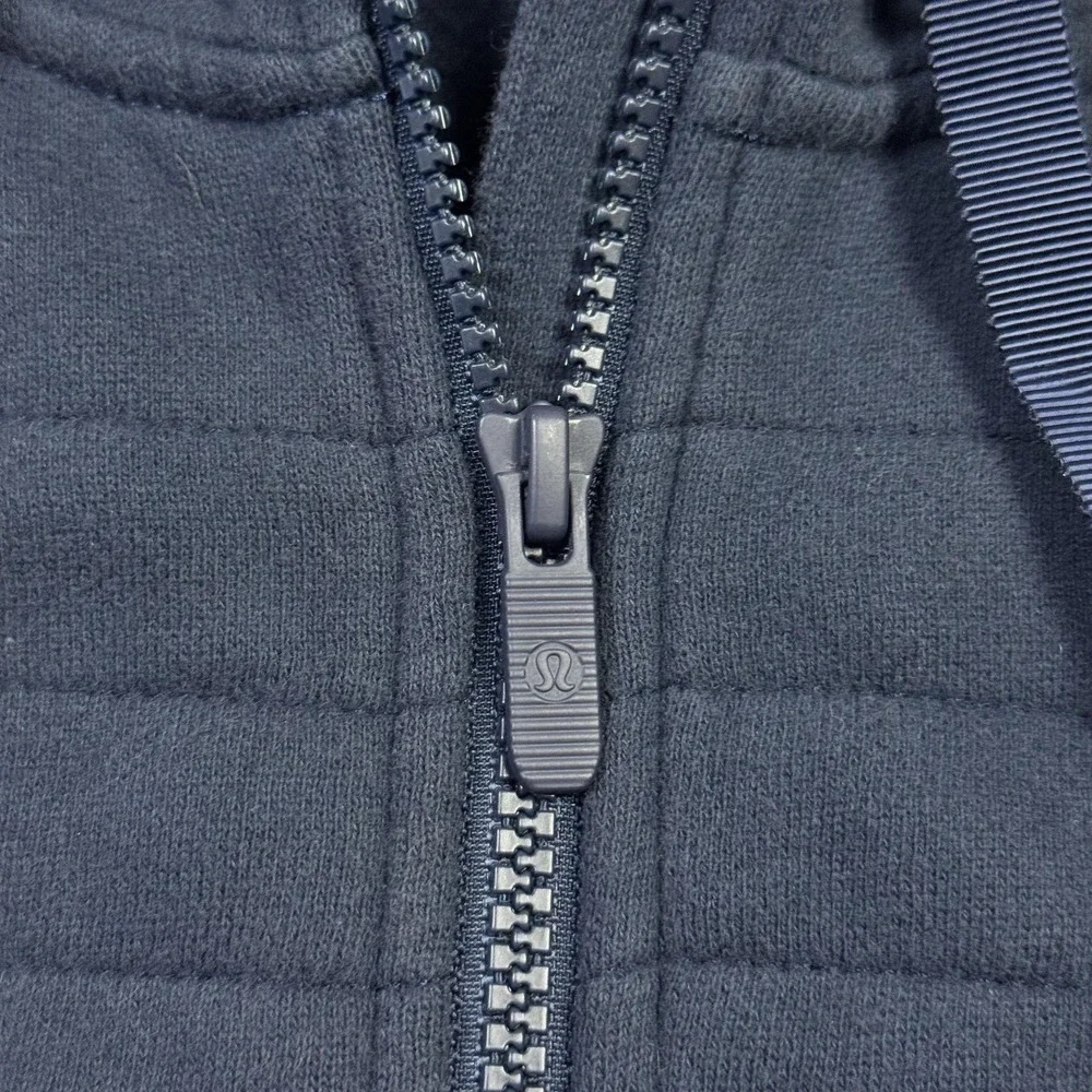 Lululemon Be True Fleece Hoodie Womens 6 Navy‎ Blue Full Zip Quilted Drawstring